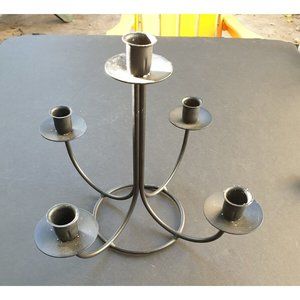 5 Arm Candelabra Centerpiece Votive Candle Stick Taper Holder Black